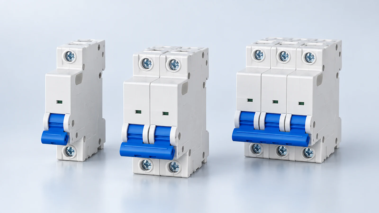AC miniature circuit breaker family with one-, two- and three-pole configurations