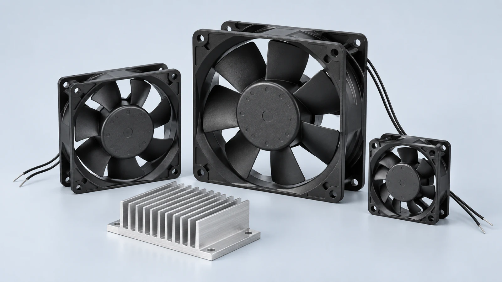 Industrial axial cooling fans and aluminum heatsink