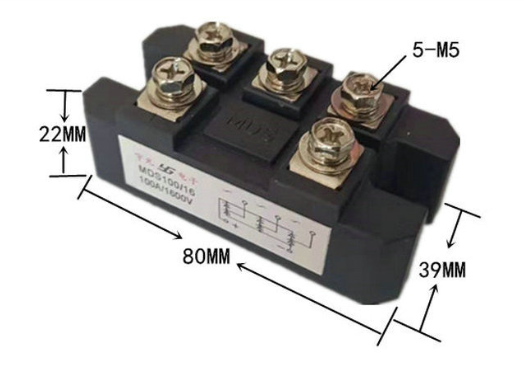 MDS 300A to 1200A high-current three-phase bridge rectifier module series