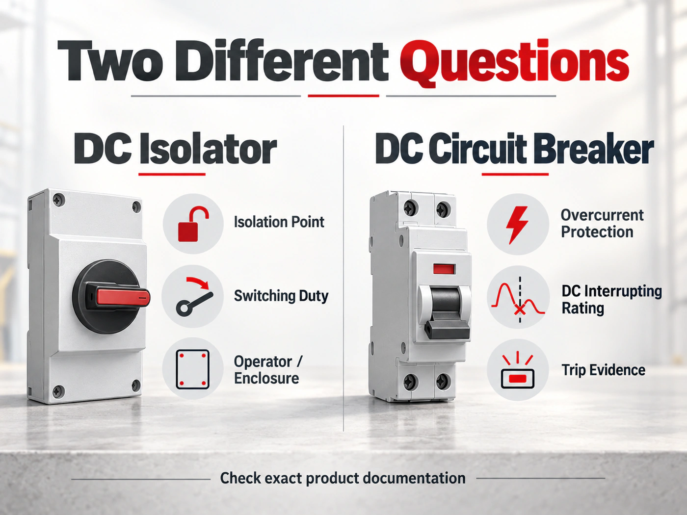 Functional comparison of DC isolator and DC circuit breaker buying questions