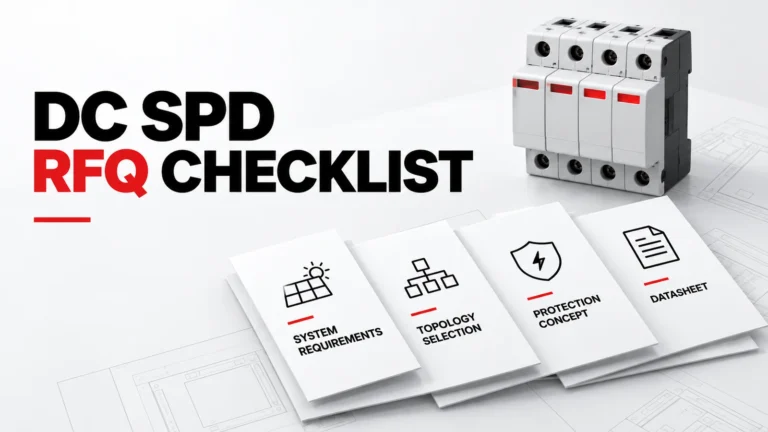 Контрольный список по запросу предложений (RFQ) DC SPD: Руководство по редактированию разделов «Система», «Топология» и «Номинальные значения импульсных перенапряжений» с модулями технической документации по конкретным позициям