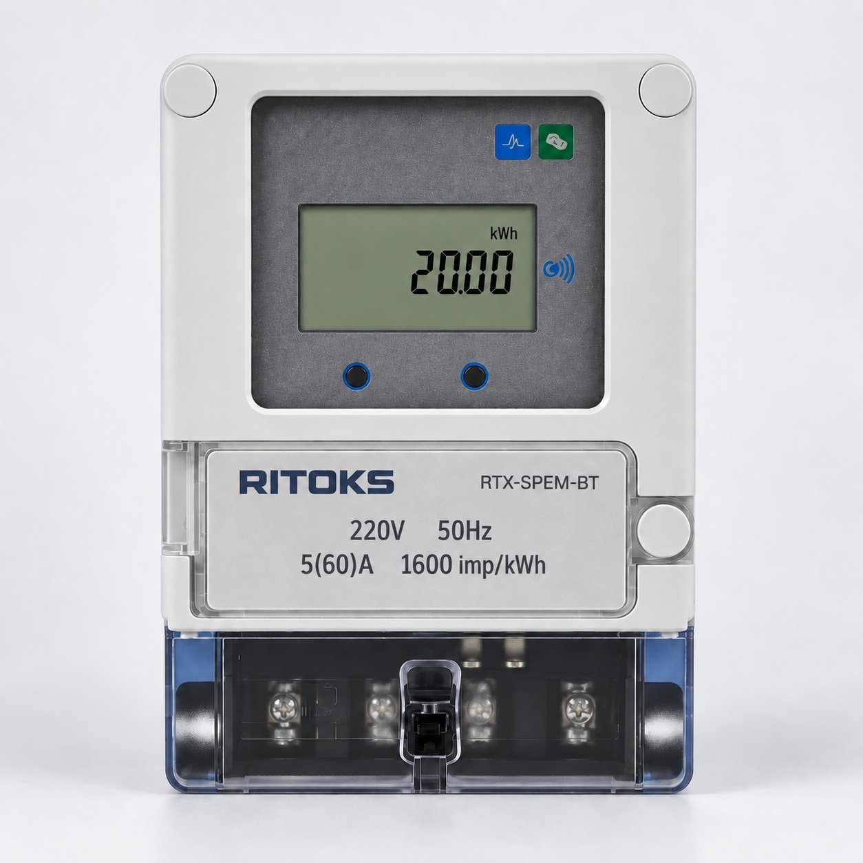 RITOKS RTX-SPEM-BT smart prepaid energy meter, 220V 50Hz 5(60)A