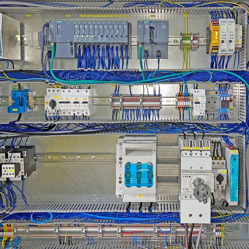 Industrial electrical control cabinet used as application context for semiconductor protection fuses