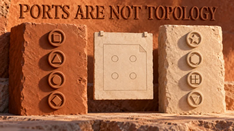 Terracotta relief showing separate port symbols and four unconnected identities on a document slab