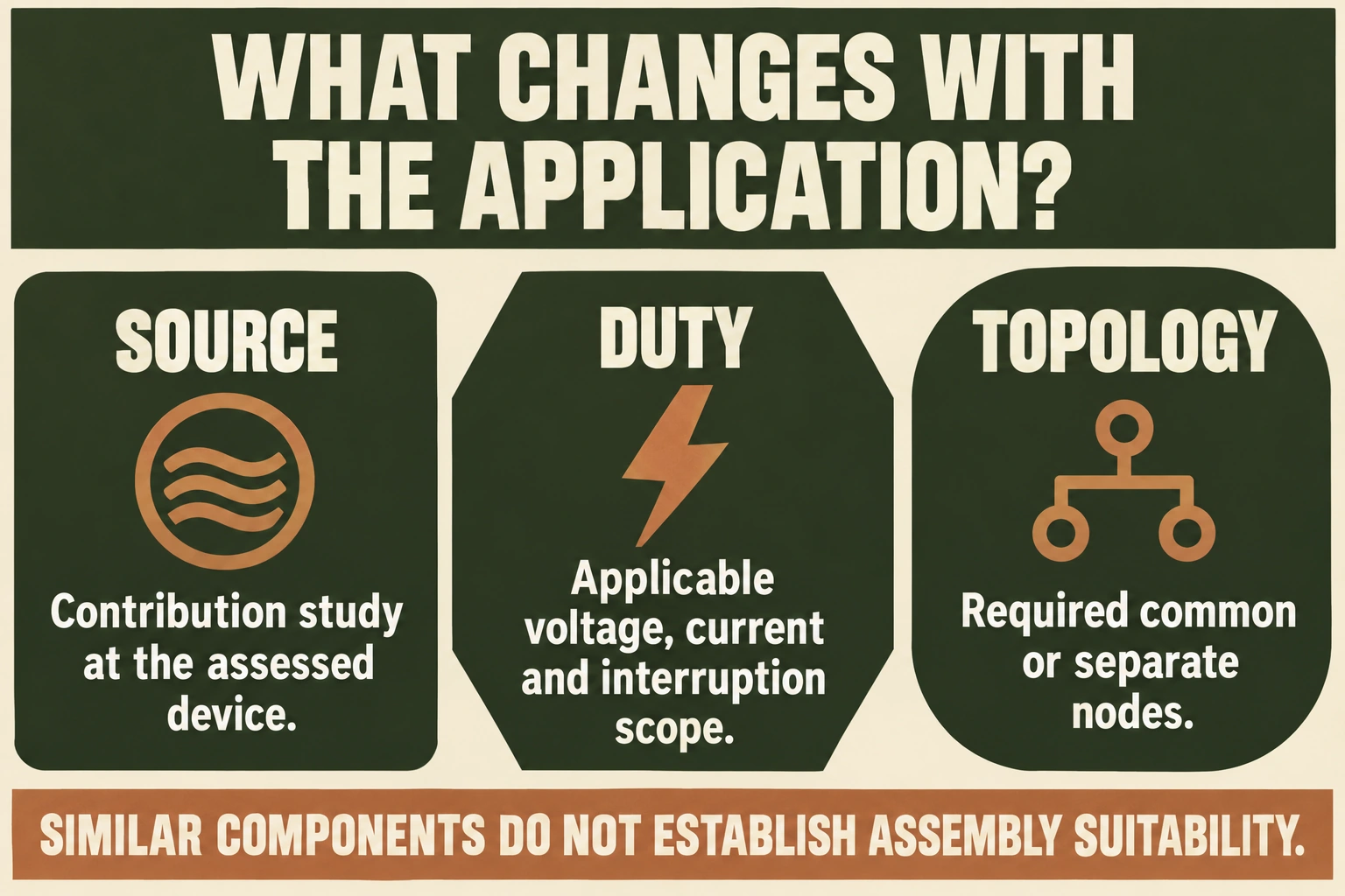 Application review separates source-contribution studies, applicable device duties and required node topology.