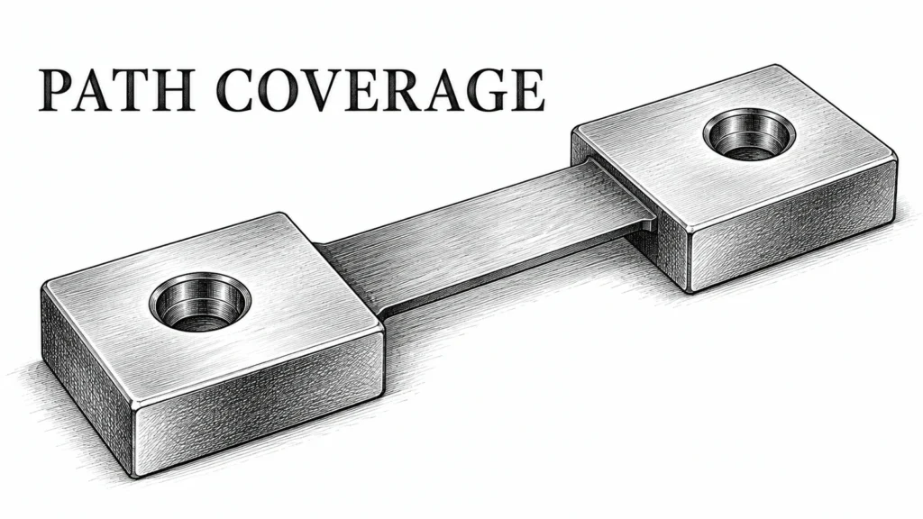 Engraved conceptual illustration of an isolated generic current shunt with two end blocks