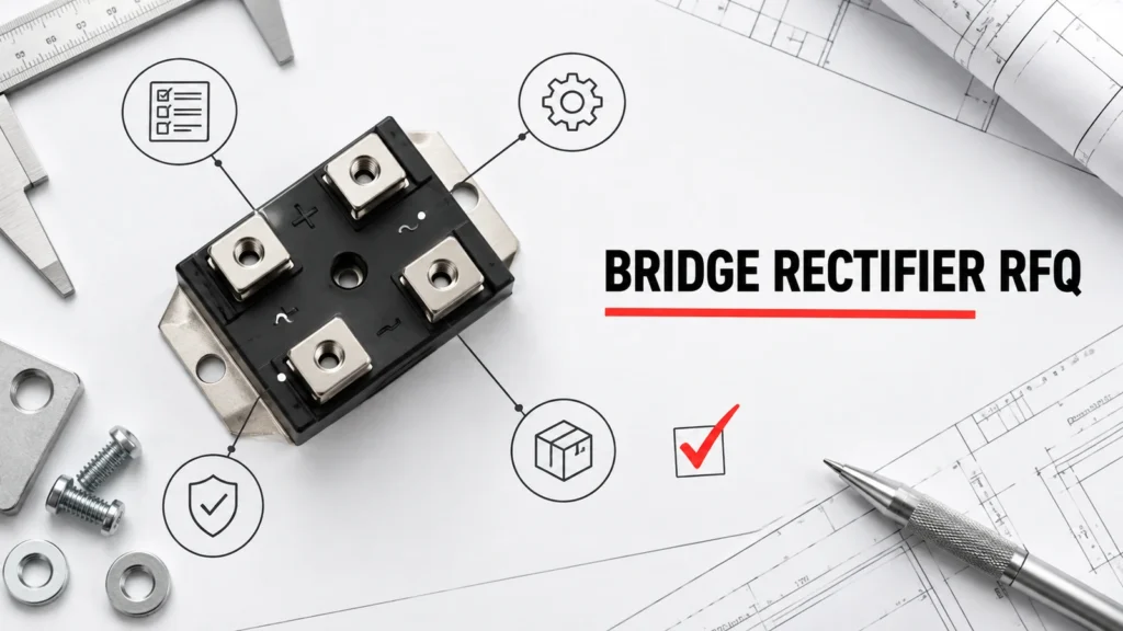Editorial bridge rectifier module RFQ with AC input and DC output symbols