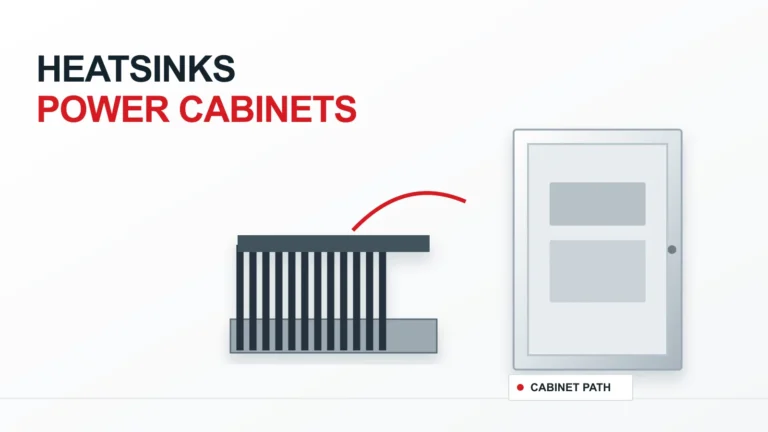 Rectifier cabinet cutaway with heatsink thermal path and restrained airflow modules