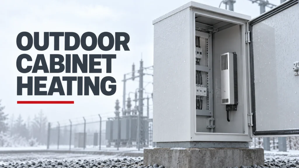 Conceptual outdoor control cabinet with a generic internal heater form