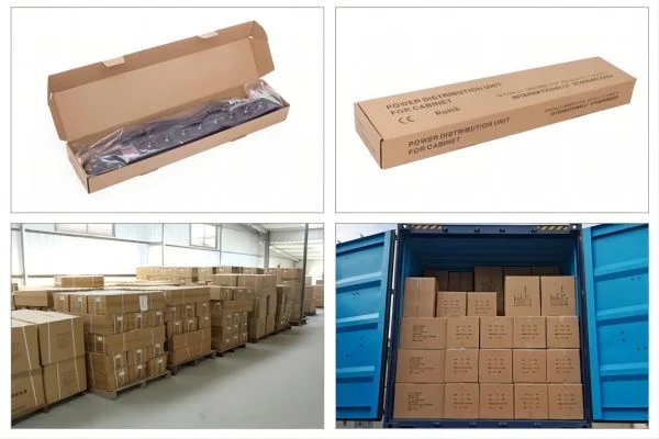 Supplier packing and carton preparation shown in four photographs